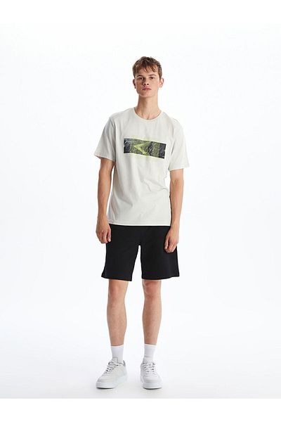 LC Waikiki Crew Neck Printed Combed Cotton Men's T-Shirt