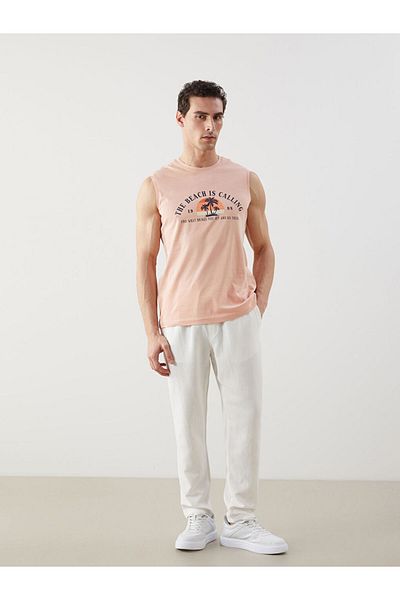 LC Waikiki Ανδρικό αμάνικο μπλουζάκι με στάμπα New Season Crew Neck - S5KL98Z8