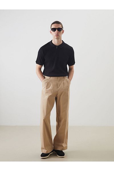 LC Waikiki Polo Neck Men's Textured T-Shirt