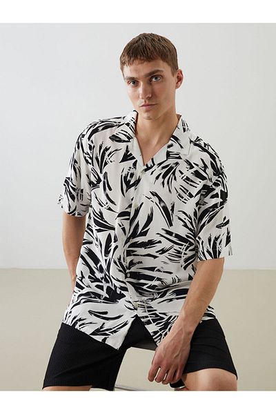 LC Waikiki Regular Fit Short Sleeve Patterned Viscose Men's Shirt