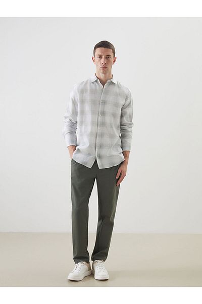 LC Waikiki Regular Fit Long Sleeve Plaid Poplin Men's Shirt