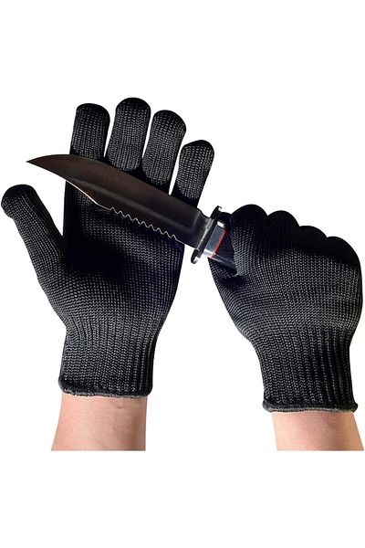 Choice Pair of Cut and Knife Resistant Gloves, Sharp Hand Protection Gloves, Black Medium Size