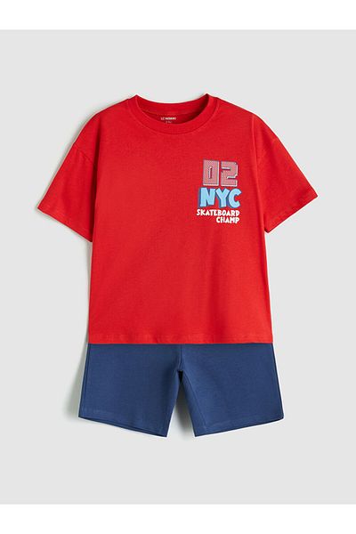 LC Waikiki Printed Boys' T-Shirt and Shorts 2-Pack