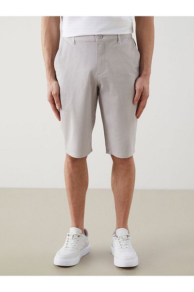 LC Waikiki Gray Standard Fit Gabardine Men's Shorts