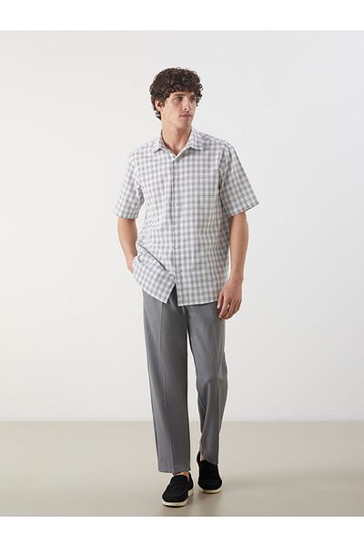 LC Waikiki Regular Fit Short Sleeve Plaid Men's Shirt