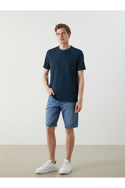 LC Waikiki Blue Crew Neck Plain Men's T-Shirt