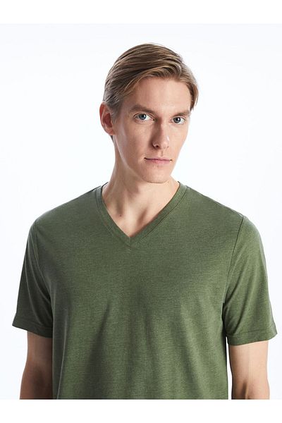 LC Waikiki V-Neck Short Sleeve Combed Cotton Men's T-Shirt