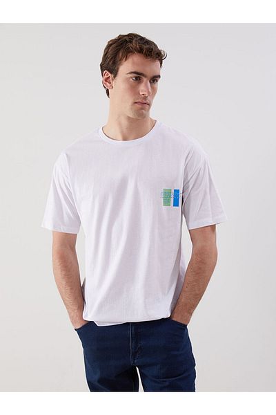 LC Waikiki New Season Crew Neck Short Sleeve Printed Combed Cotton Men's T-Shirt - S5Ji73Z8