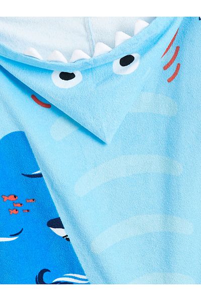 LC Waikiki Boy's Beach Towel with Shark Figure
