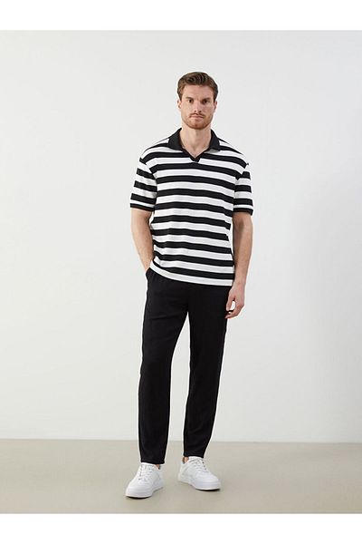 LC Waikiki Polo Neck Striped Combed Cotton Men's T-Shirt
