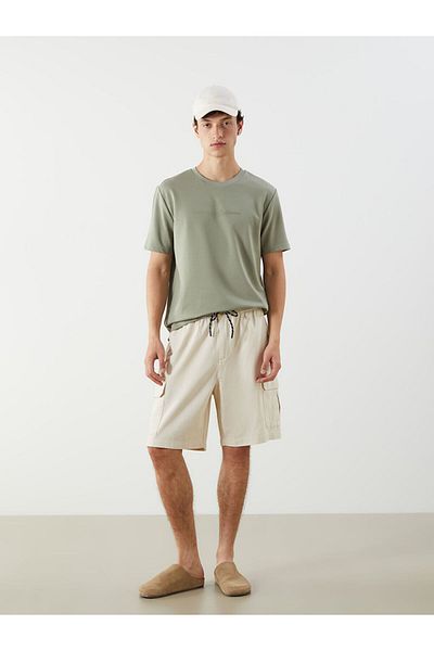 LC Waikiki New Season Crew Neck εμπριμέ χτενισμένο βαμβακερό ανδρικό Tisort - S5IM12Z8