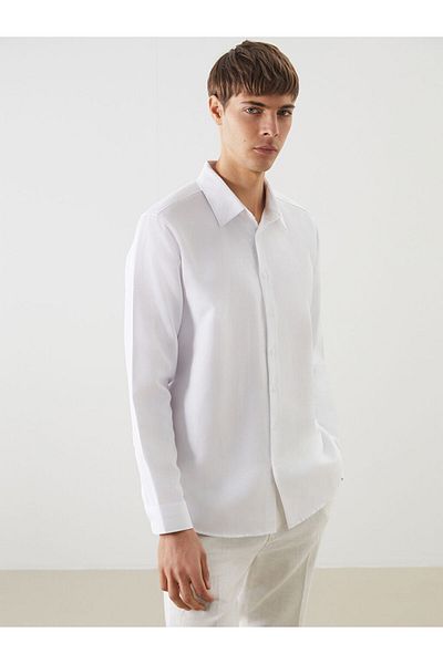 LC Waikiki Slim Fit Long Sleeve Dobby Men's Shirt