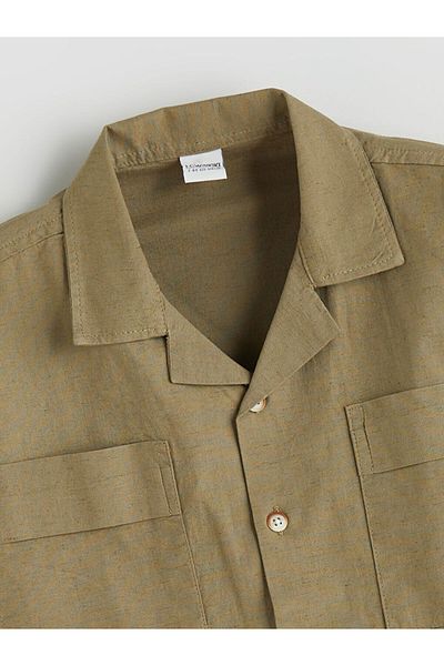 LC Waikiki Khaki Linen Blend Boy's Shirt