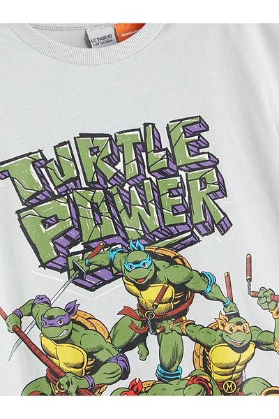 LC Waikiki Gray Crew Neck Ninja Turtles Printed Boys T-Shirt