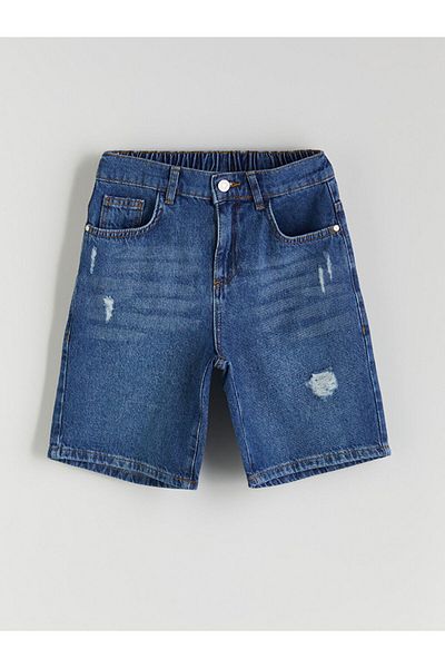 LC Waikiki Ripped Detailed Boy Jean Shorts