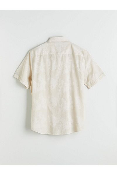 LC Waikiki Slim Fit Short Sleeve Patterned Poplin Men's Shirt
