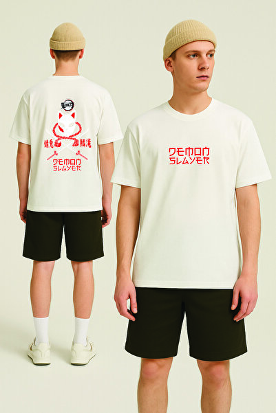 By Caspita Fashion Tricou alb oversize unisex cu imprimeu pe spate Lenithra D...