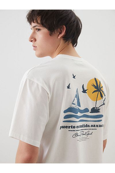 LC Waikiki New Season Crew Neck Printed Combed Cotton Men's T-Shirt - S5Fe48Z8