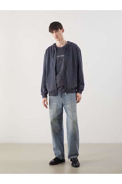 LC Waikiki Hooded Long Sleeve Men's Zippered Sweatshirt