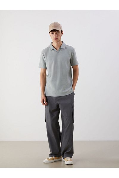 LC Waikiki Polo Neck Men's Textured T-Shirt