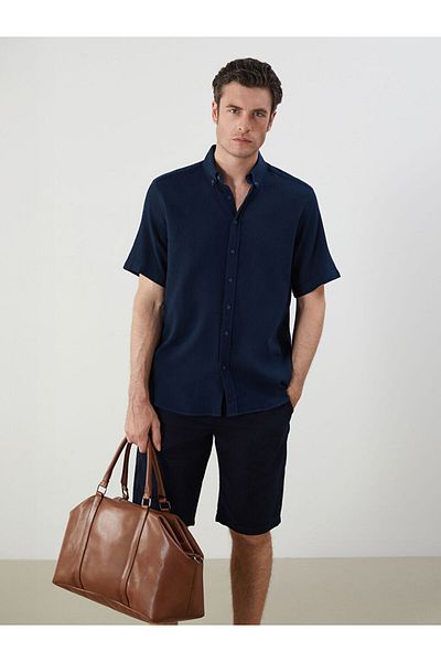 LC Waikiki Lcw Standard Fit Short Sleeve Gabardine Men's Shirt