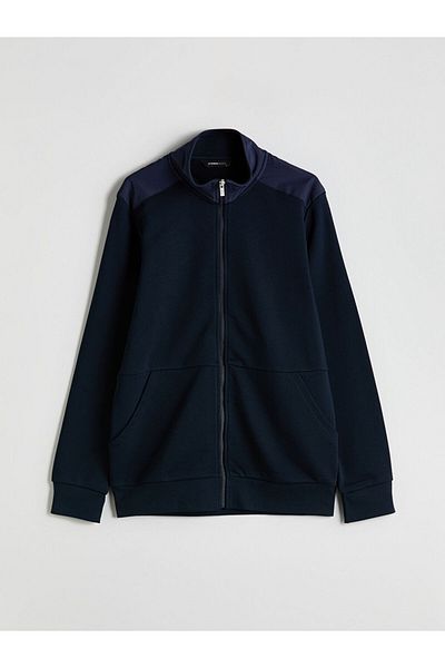 LC Waikiki High Collar Long Sleeve Men's Zipper Sweatshirt