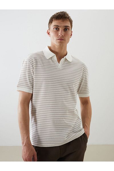 LC Waikiki Νέα σεζόν Polo Collar Striped Ανδρικό Tisort - S5Q390Z8