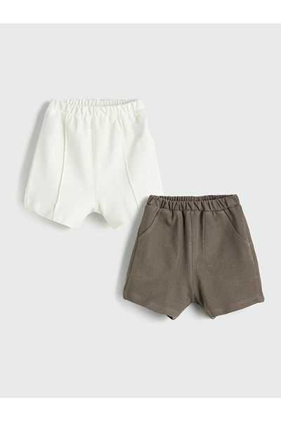 LC Waikiki New Season Basic Baby Boy Shorts with Elastic Waist 2-Piece - S5Pe21Z1