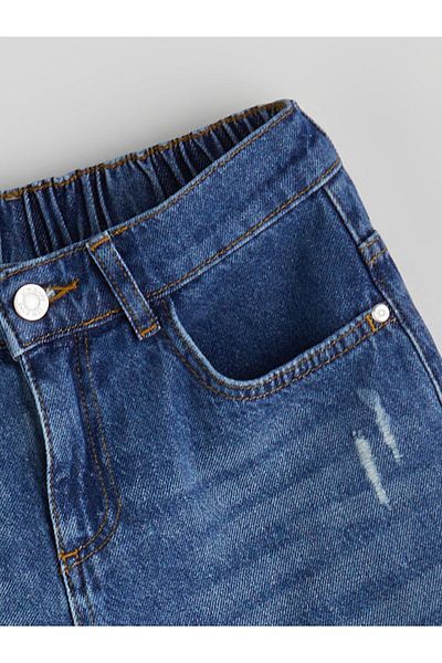 LC Waikiki Ripped Detailed Boy Jean Shorts