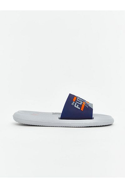 LC Waikiki Navy Blue Single Strap Printed Boy's Slippers