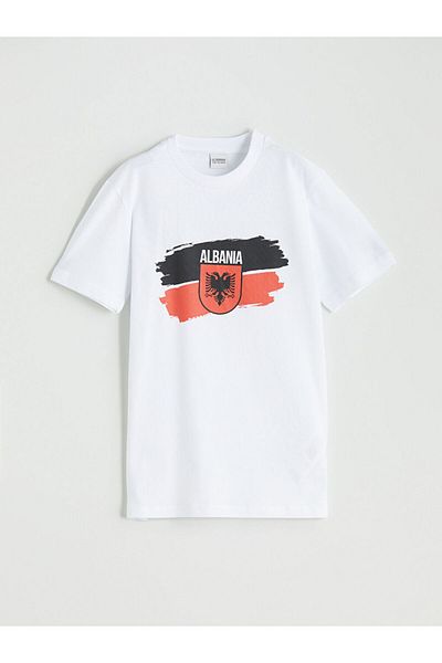 LC Waikiki Crew Neck Albania Printed Boys' T-Shirt