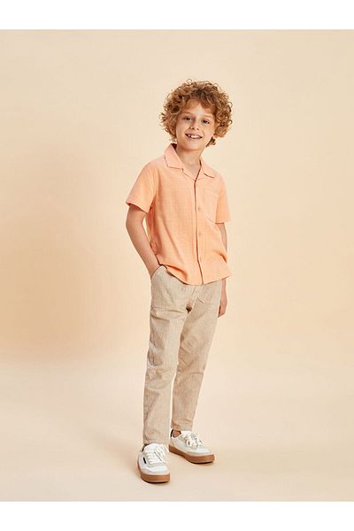 LC Waikiki Boys' Linen Look Trousers with Elastic Waist
