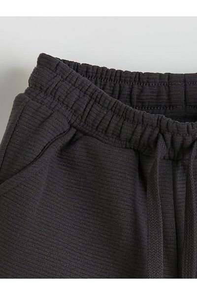 LC Waikiki Anthracite Boys Shorts with Elastic Waist and Pockets