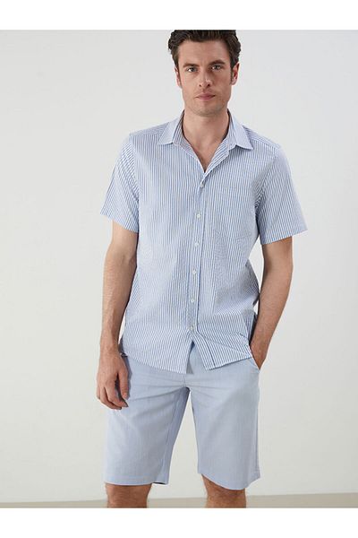 LC Waikiki Regular Fit Short Sleeve Striped Men's Shirt