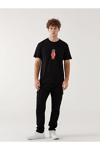 LC Waikiki Crew Neck Short Sleeve Squid Game Printed Combed Cotton Men's T-Shirt