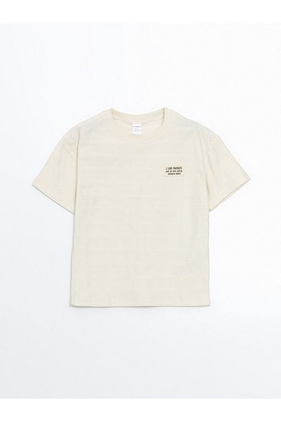 LC Waikiki Crew Neck Text Printed Boys' T-Shirt