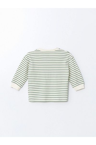 LC Waikiki Buttoned Striped Baby Boy T-Shirt