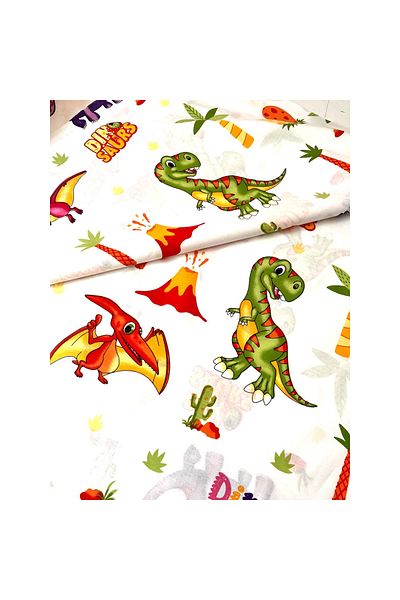 Sabaev Material textil, bumbac 100% natural latime 240 cm, model Dinozauri