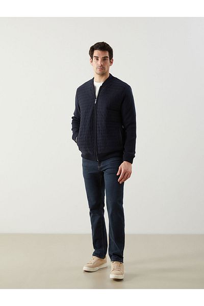 LC Waikiki Standard Mold College Collar Men's Knitwear Cardigan
