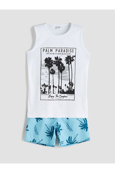LC Waikiki Νέα σεζόν Crew Neck Boy's Singlet και Marine Sorts - S5OJ69Z4