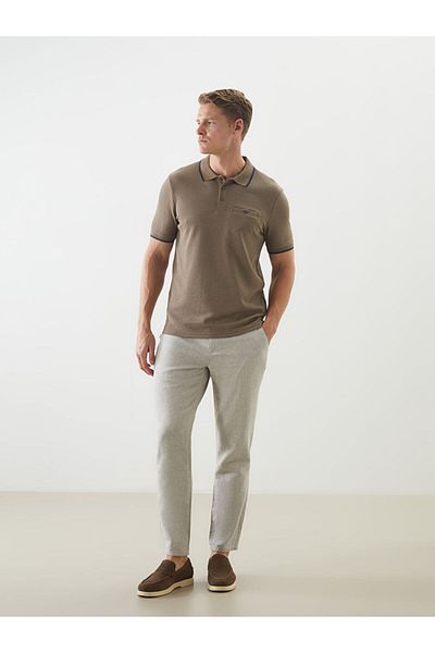 LC Waikiki Polo Neck Short Sleeve Men's Textured T-Shirt