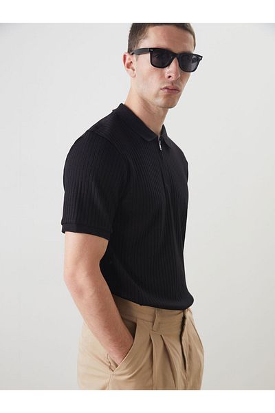 LC Waikiki Polo Neck Men's Textured T-Shirt