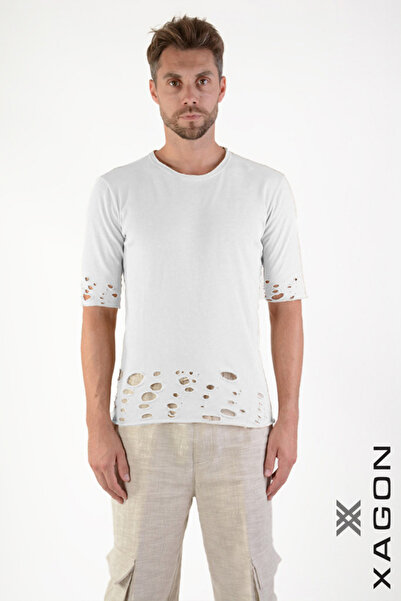 EXAGON TRICOU TINTO CU CAPO TRATAT - XAGON - ALB, XXL