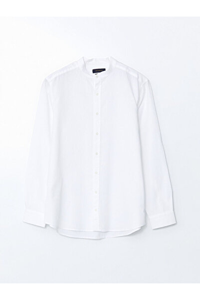 LC Waikiki Ανδρικό πουκάμισο από λινό μείγμα με λευκό γιακά από το κατάστημα ...