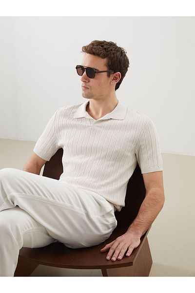 LC Waikiki New Season Polo Neck Short Sleeve Men's Knitwear Sweater - S5K631Z8