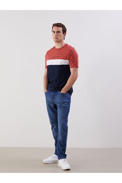LC Waikiki Crew Neck Short Sleeve Color Block Men's T-Shirt