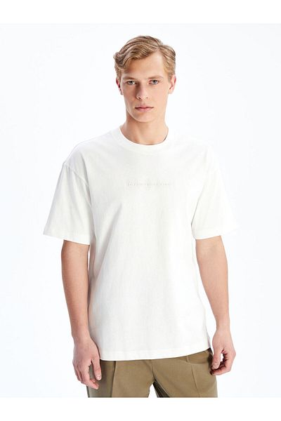 LC Waikiki New Season Crew Neck εμπριμέ χτενισμένο βαμβακερό ανδρικό Tisort - S5PO41Z8