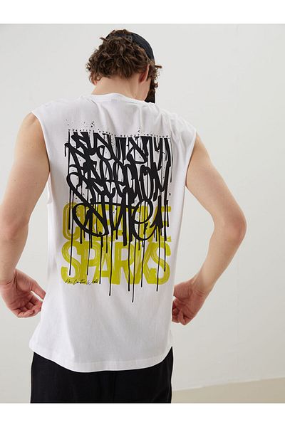 LC Waikiki Ανδρικό αμάνικο μπλουζάκι με στάμπα New Season Crew Neck - S5IL64Z8