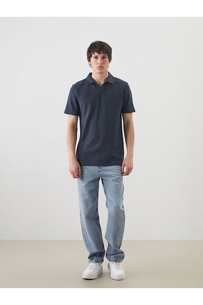 LC Waikiki Polo Neck Men's Textured T-Shirt