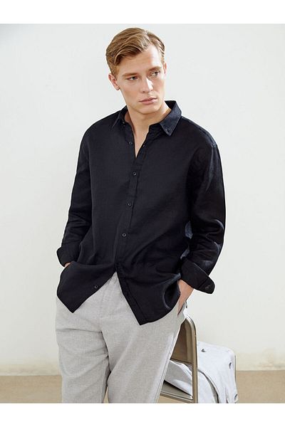 LC Waikiki Slim Fit Long Sleeve Linen Men's Shirt